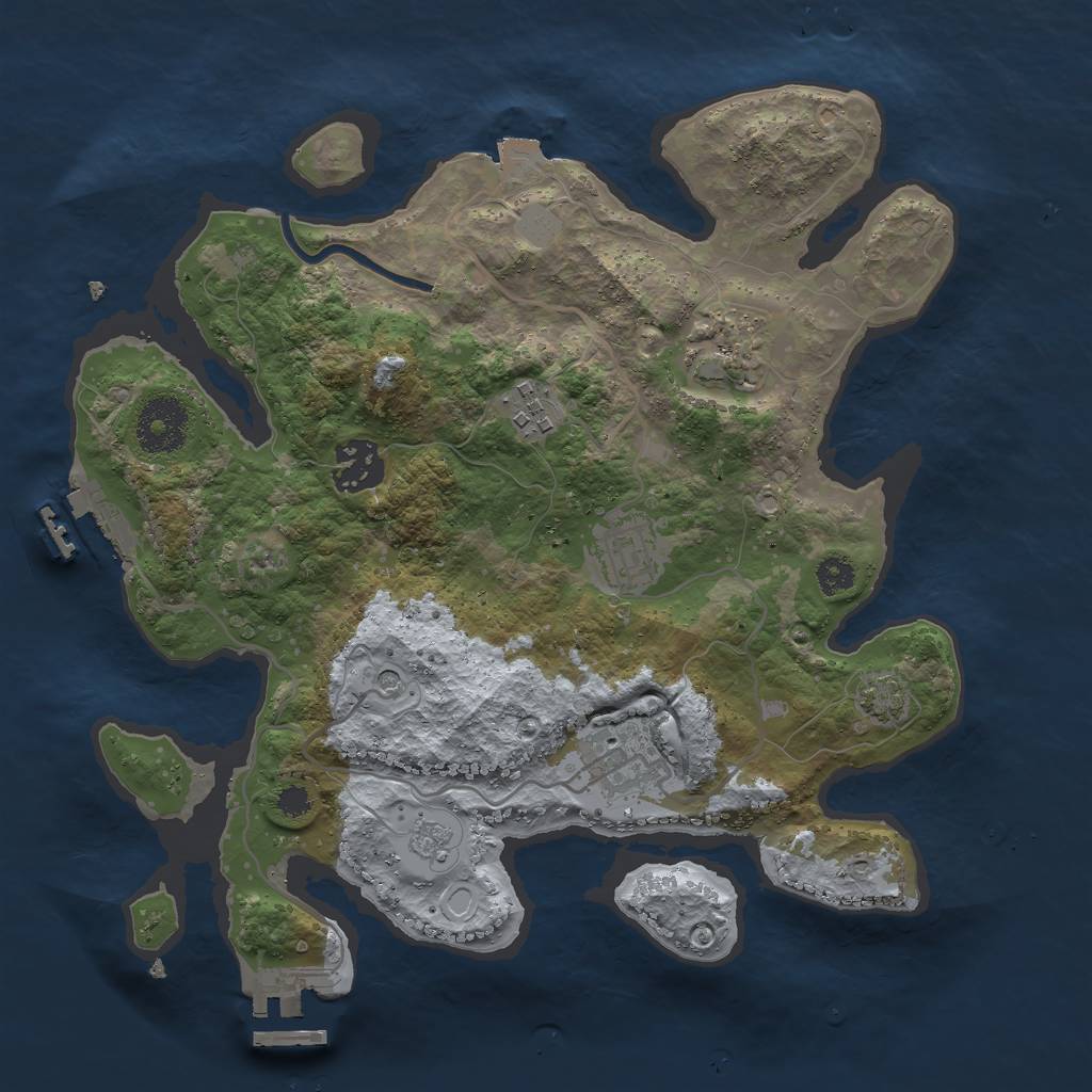 Rust Map: Procedural Map, Size: 3000, Seed: 294964999, 13 Monuments