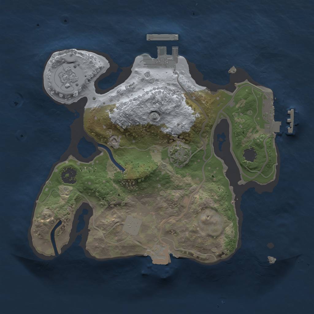 Rust Map: Procedural Map, Size: 2000, Seed: 287387715, 7 Monuments