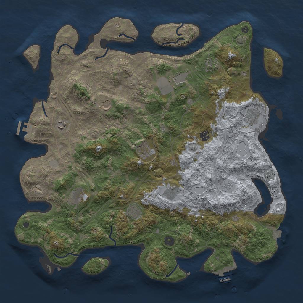 Rust Map: Procedural Map, Size: 4500, Seed: 1306864415, 19 Monuments