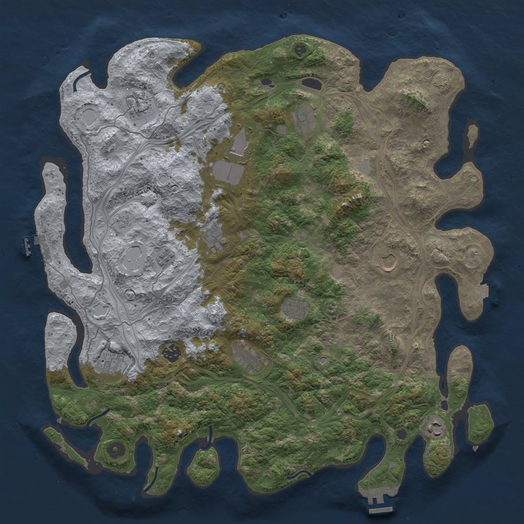 Rust Map: Procedural Map, Size: 4500, Seed: 1094479438, 19 Monuments