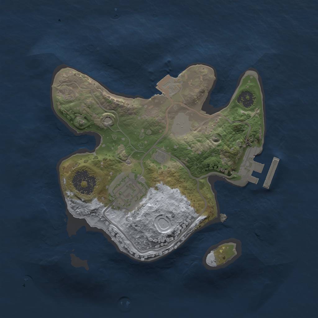 Rust Map: Procedural Map, Size: 2000, Seed: 427994796, 5 Monuments