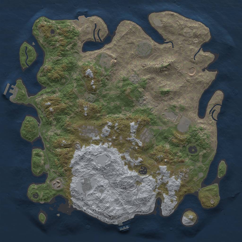 Rust Map: Procedural Map, Size: 4200, Seed: 649, 19 Monuments