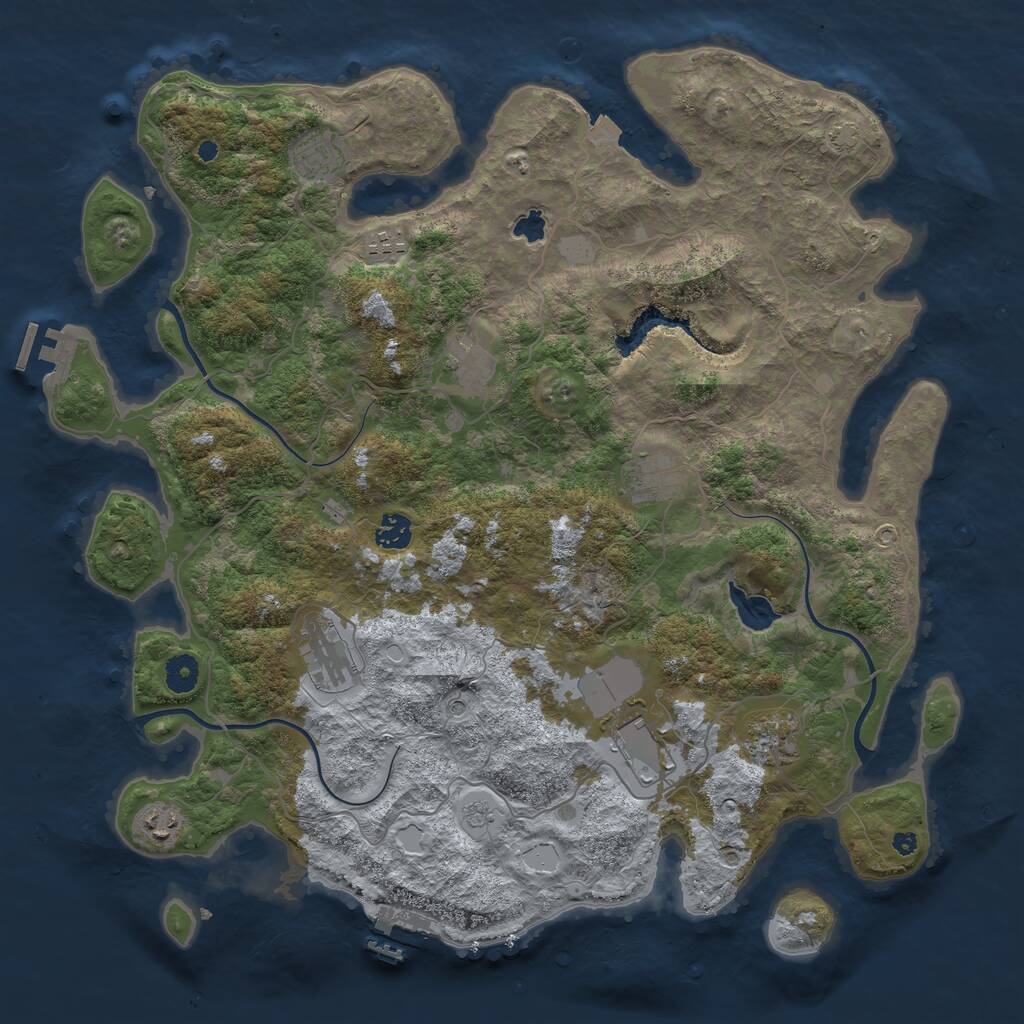 Rust Map: Procedural Map, Size: 4200, Seed: 649, 15 Monuments