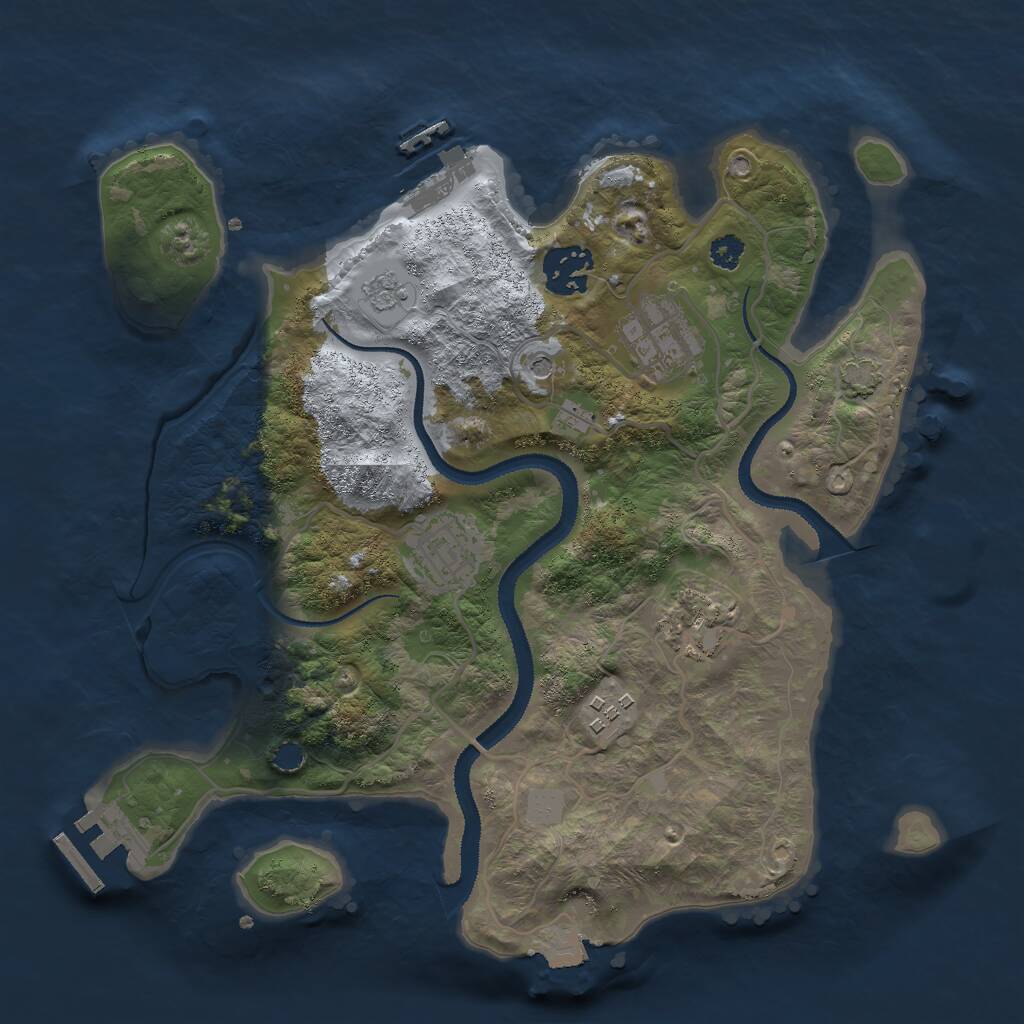 Rust Map: Procedural Map, Size: 3000, Seed: 7286, 11 Monuments