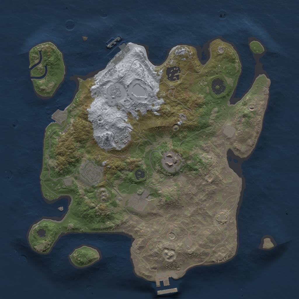 Rust Map: Procedural Map, Size: 3000, Seed: 7286, 13 Monuments