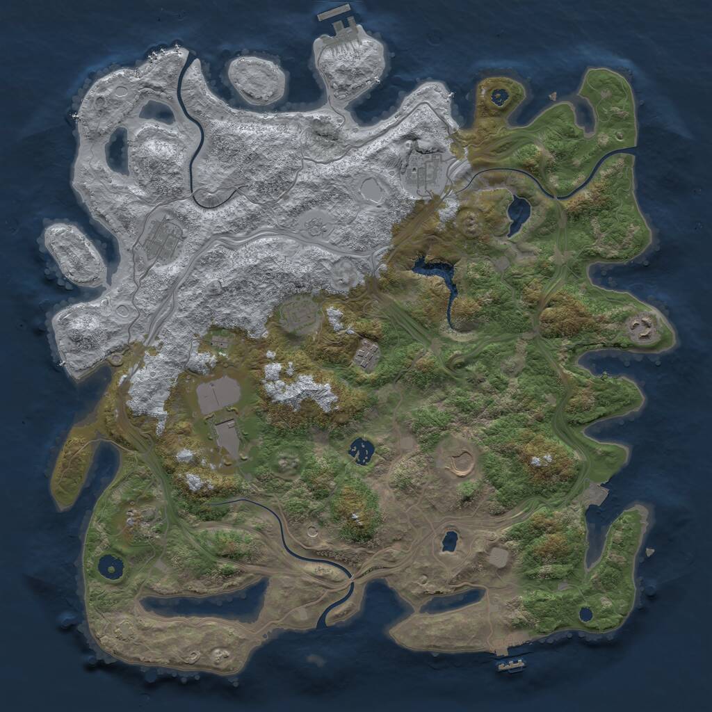 Rust Map: Procedural Map, Size: 4250, Seed: 447203652, 15 Monuments