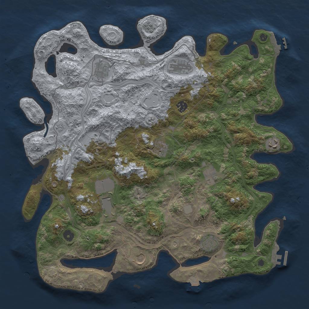 Rust Map: Procedural Map, Size: 4250, Seed: 447203652, 19 Monuments