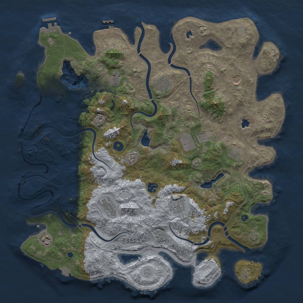 Rust Map: Procedural Map, Size: 4500, Seed: 1528502156, 18 Monuments