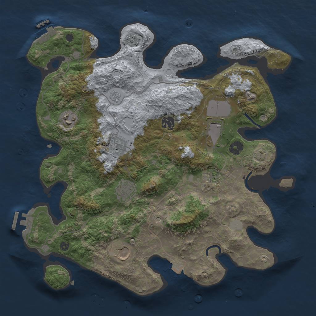 Rust Map: Procedural Map, Size: 3500, Seed: 1989002959, 16 Monuments