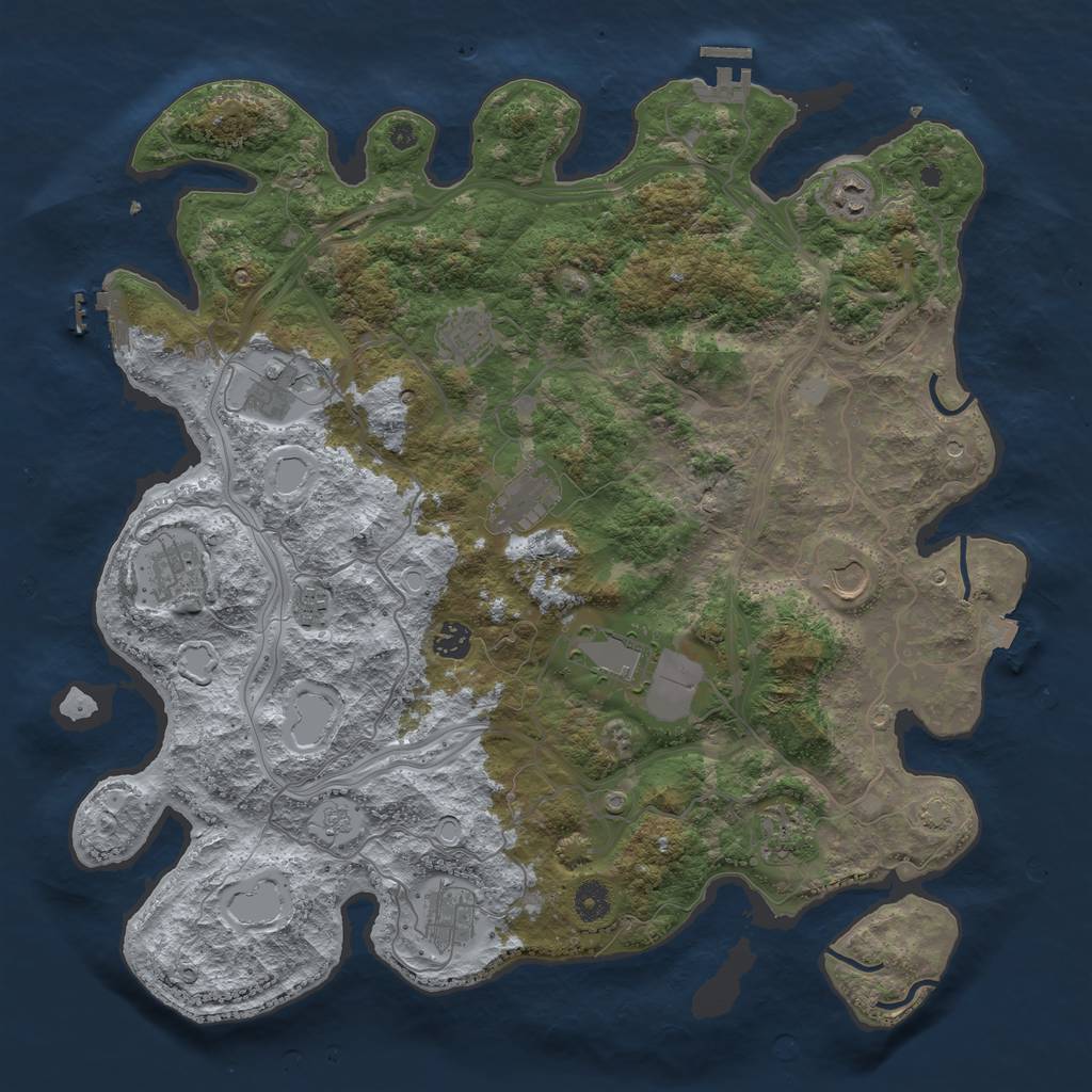 Rust Map: Procedural Map, Size: 4250, Seed: 1596587709, 19 Monuments