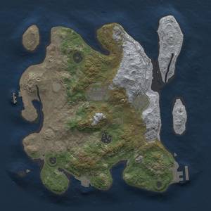 Thumbnail Rust Map: Procedural Map, Size: 3000, Seed: 1976864113, 10 Monuments