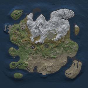 Thumbnail Rust Map: Procedural Map, Size: 3000, Seed: 158815558, 11 Monuments