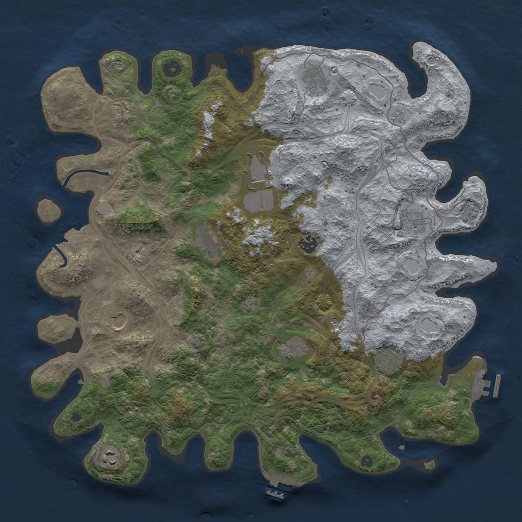 Rust Map: Procedural Map, Size: 4500, Seed: 6214987, 19 Monuments