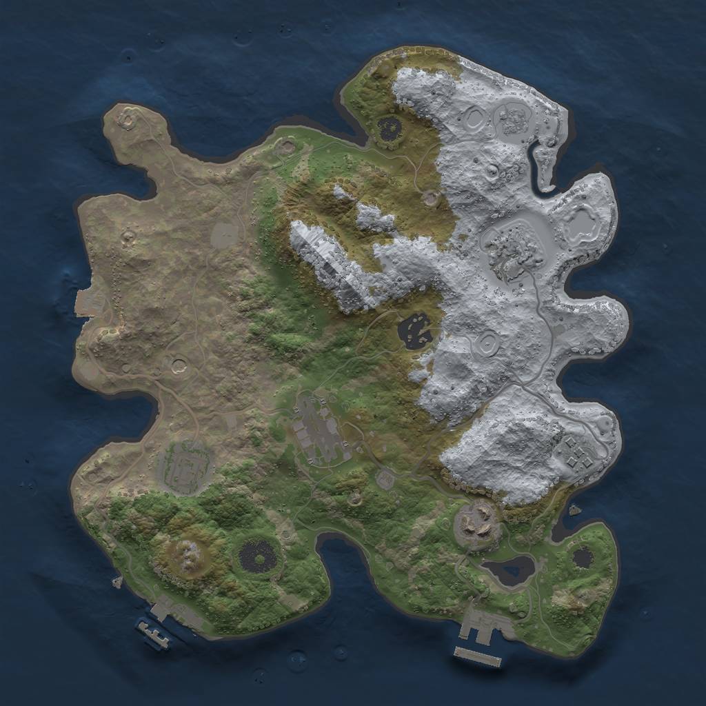 Rust Map: Procedural Map, Size: 3000, Seed: 587093541, 13 Monuments