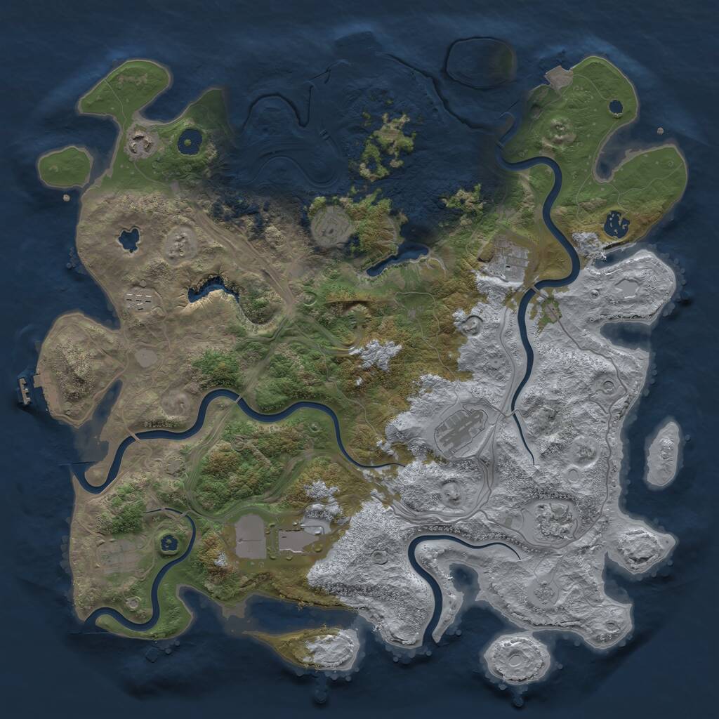 Rust Map: Procedural Map, Size: 4250, Seed: 1502281547, 15 Monuments