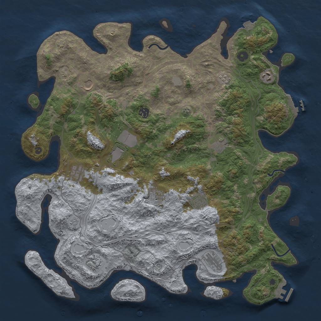 Rust Map: Procedural Map, Size: 4550, Seed: 733216, 19 Monuments