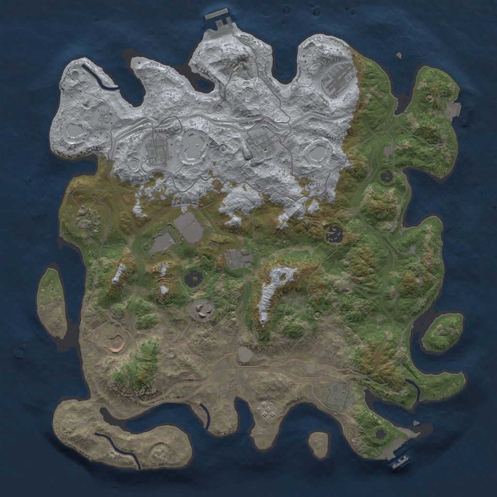 Rust Map: Procedural Map, Size: 4250, Seed: 772981011, 19 Monuments