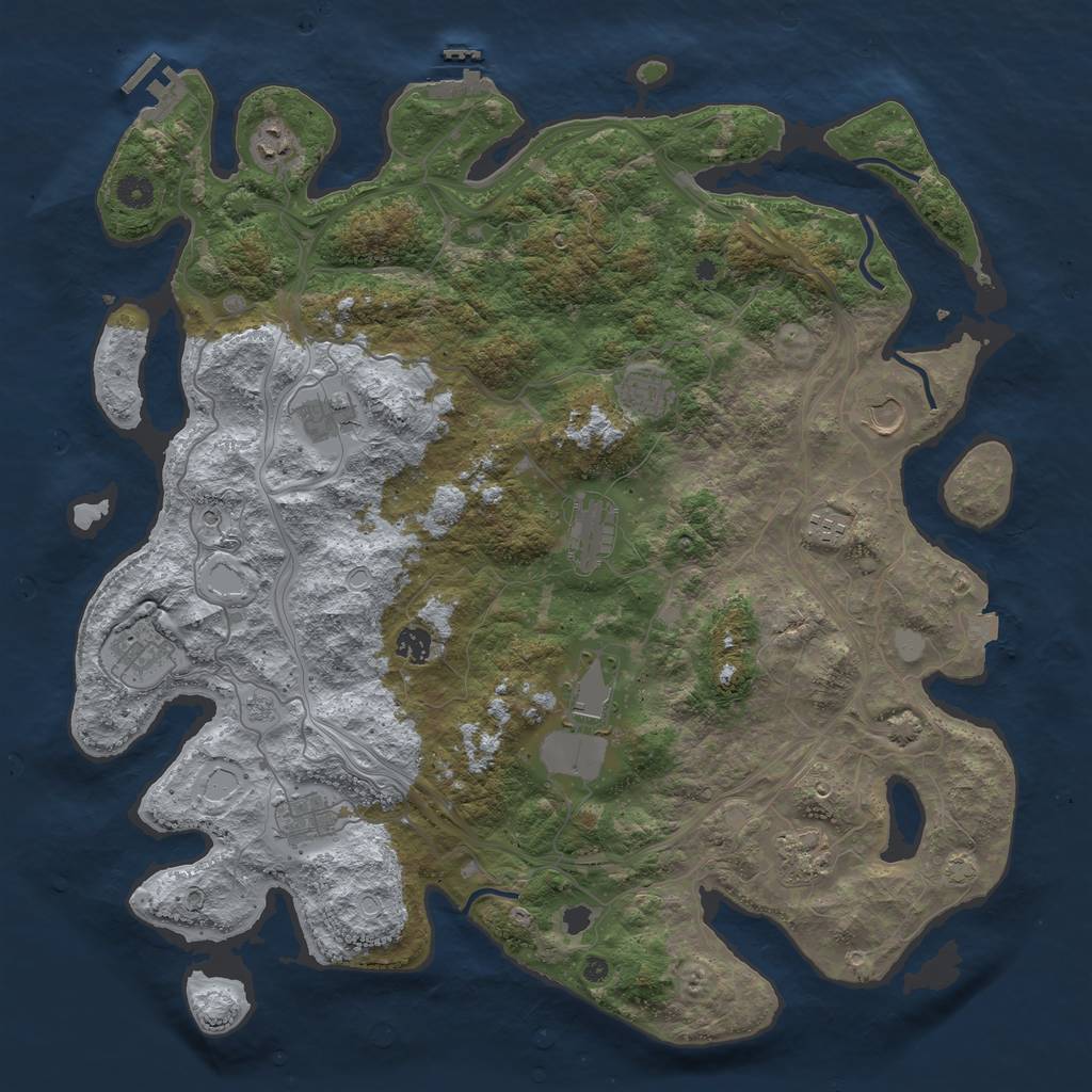 Rust Map: Procedural Map, Size: 4500, Seed: 198879292, 19 Monuments