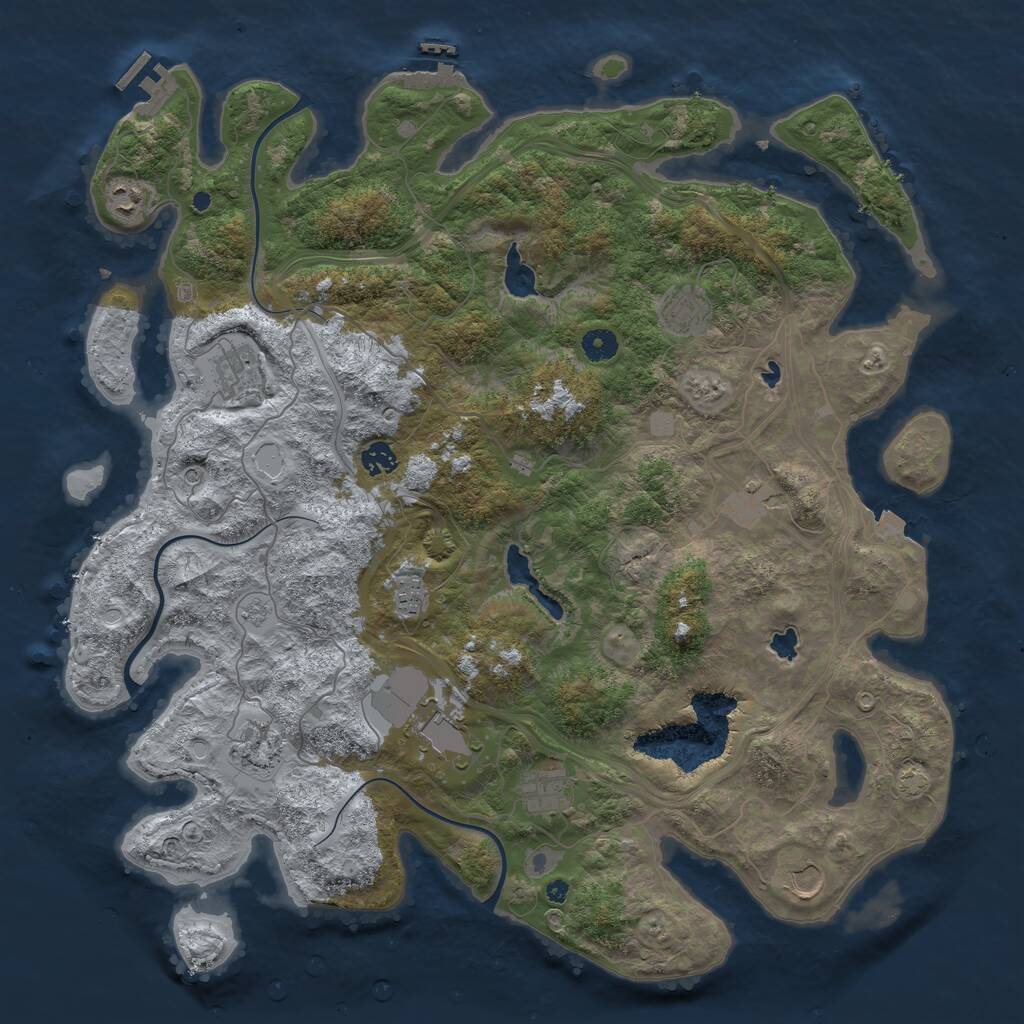 Rust Map: Procedural Map, Size: 4500, Seed: 198879292, 16 Monuments