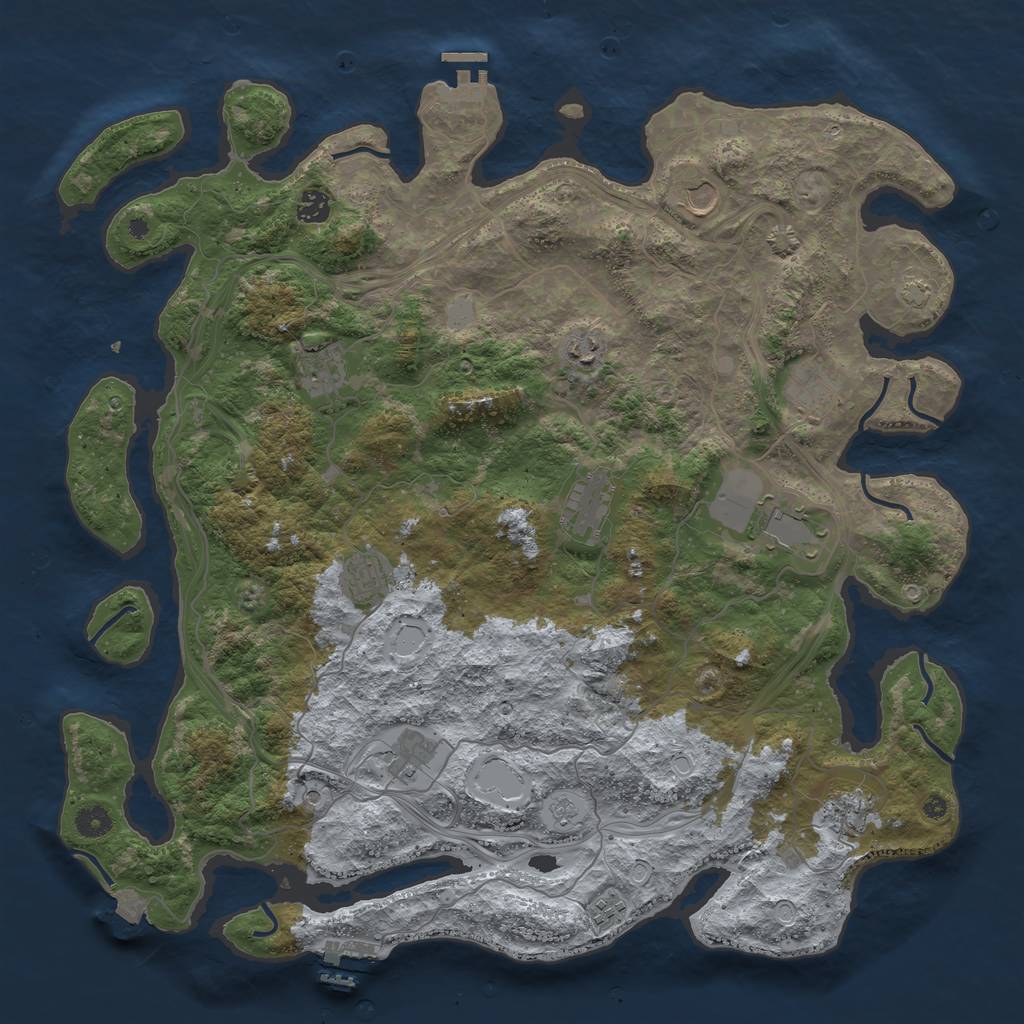 Rust Map: Procedural Map, Size: 4500, Seed: 130249139, 19 Monuments