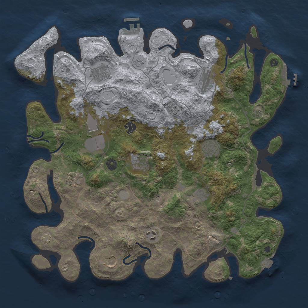 Rust Map: Procedural Map, Size: 4000, Seed: 752547475, 19 Monuments