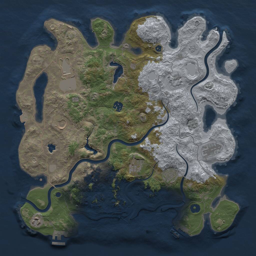 Rust Map: Procedural Map, Size: 4000, Seed: 4578126, 15 Monuments