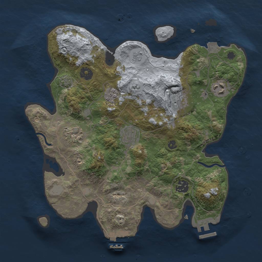 Rust Map: Procedural Map, Size: 3000, Seed: 31725, 13 Monuments