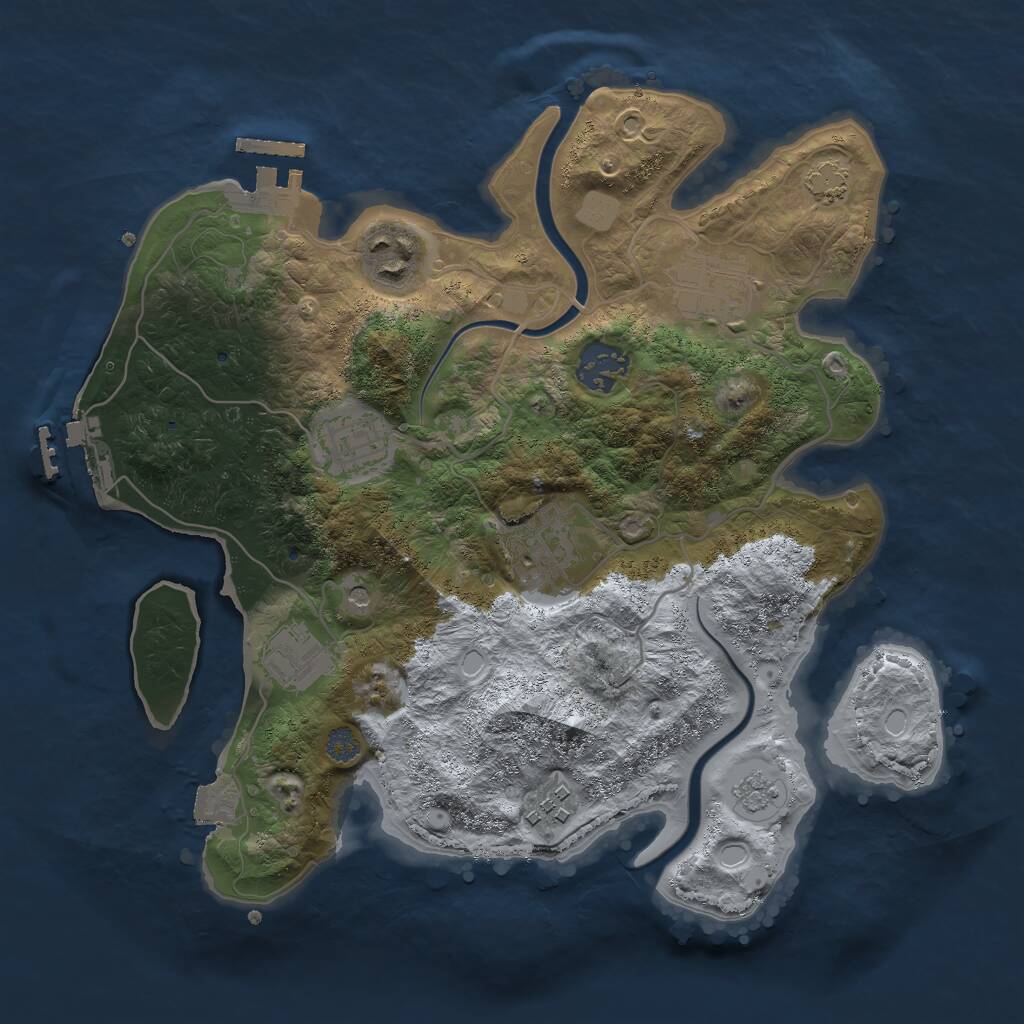Rust Map: Procedural Map, Size: 3000, Seed: 11119, 14 Monuments