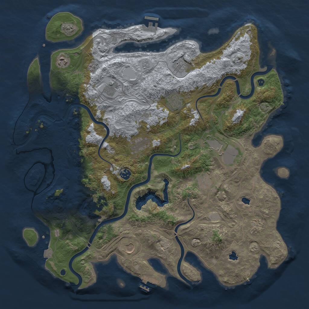 Rust Map: Procedural Map, Size: 4500, Seed: 1661938784, 19 Monuments
