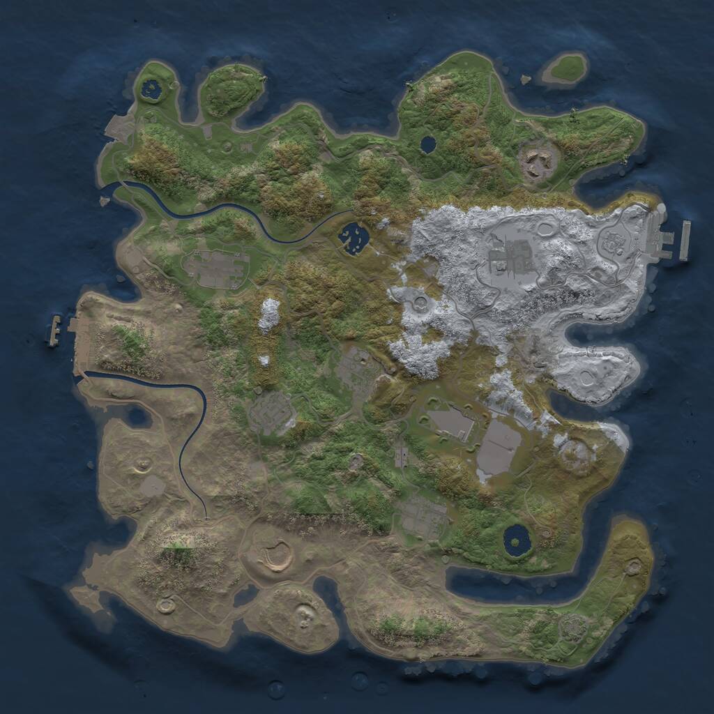 Rust Map: Procedural Map, Size: 3600, Seed: 813482239, 15 Monuments