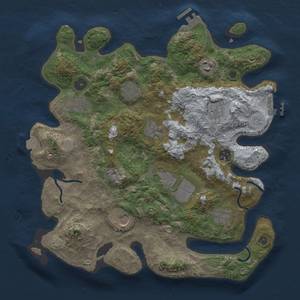 Thumbnail Rust Map: Procedural Map, Size: 3600, Seed: 813482239, 17 Monuments