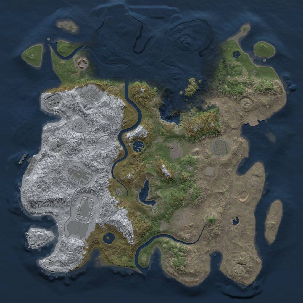 Rust Map: Procedural Map, Size: 4000, Seed: 1534378444, 16 Monuments