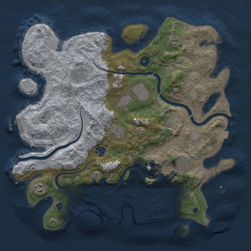 Rust Map: Procedural Map, Size: 3750, Seed: 157946, 14 Monuments