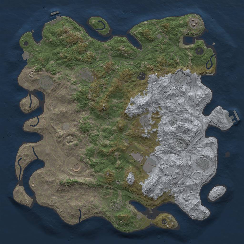 Rust Map: Procedural Map, Size: 4500, Seed: 746831740, 19 Monuments