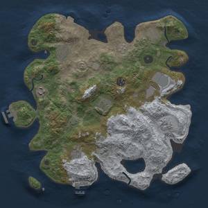 Thumbnail Rust Map: Procedural Map, Size: 3500, Seed: 1401017436, 17 Monuments