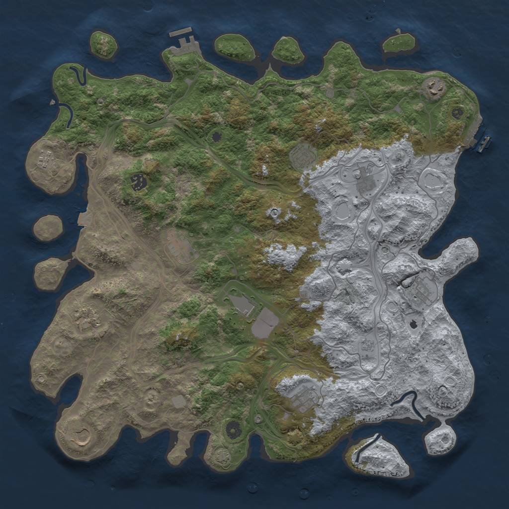 Rust Map: Procedural Map, Size: 4500, Seed: 1557103011, 19 Monuments