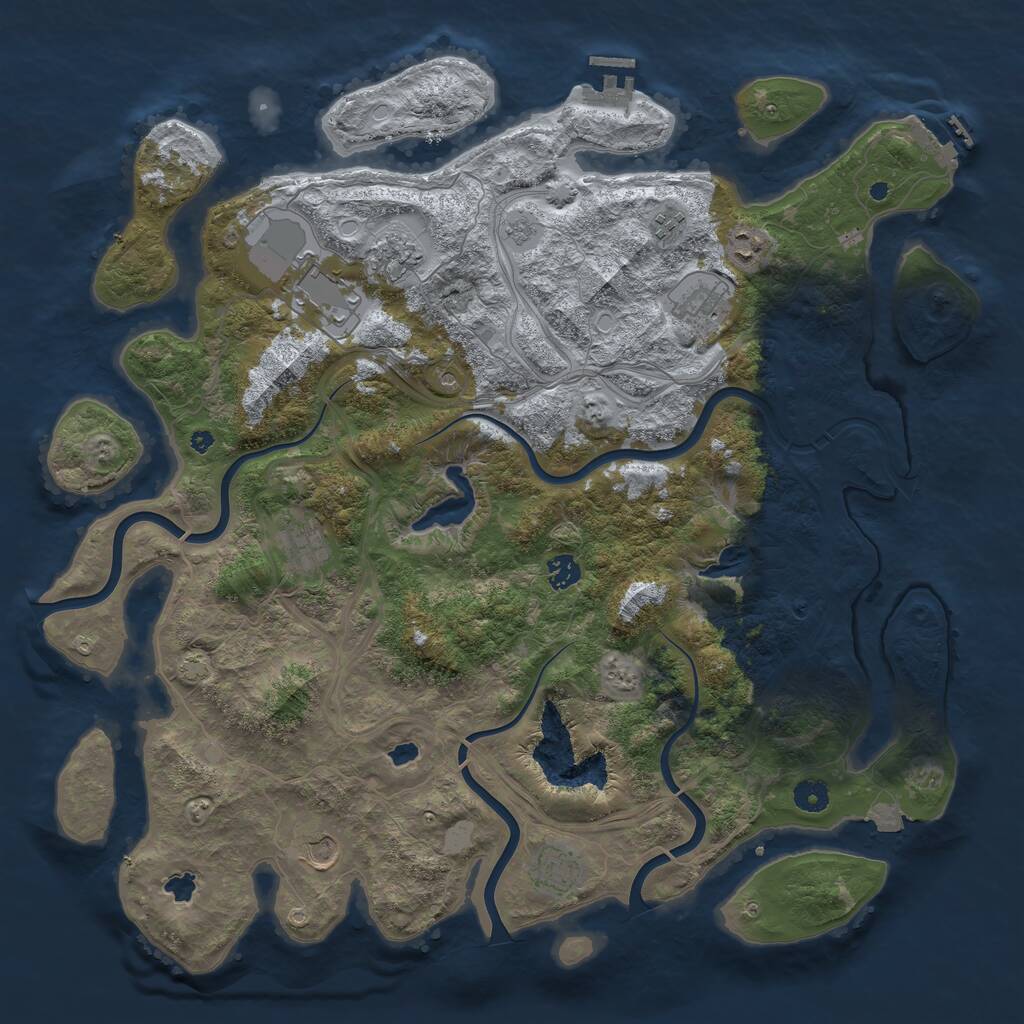 Rust Map: Procedural Map, Size: 4500, Seed: 2104369817, 15 Monuments