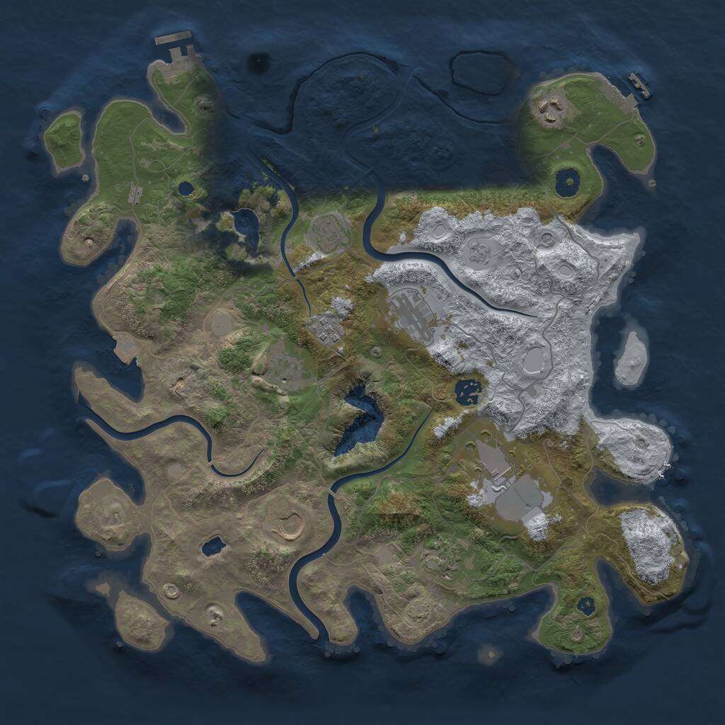 Rust Map: Procedural Map, Size: 4000, Seed: 1885699596, 15 Monuments