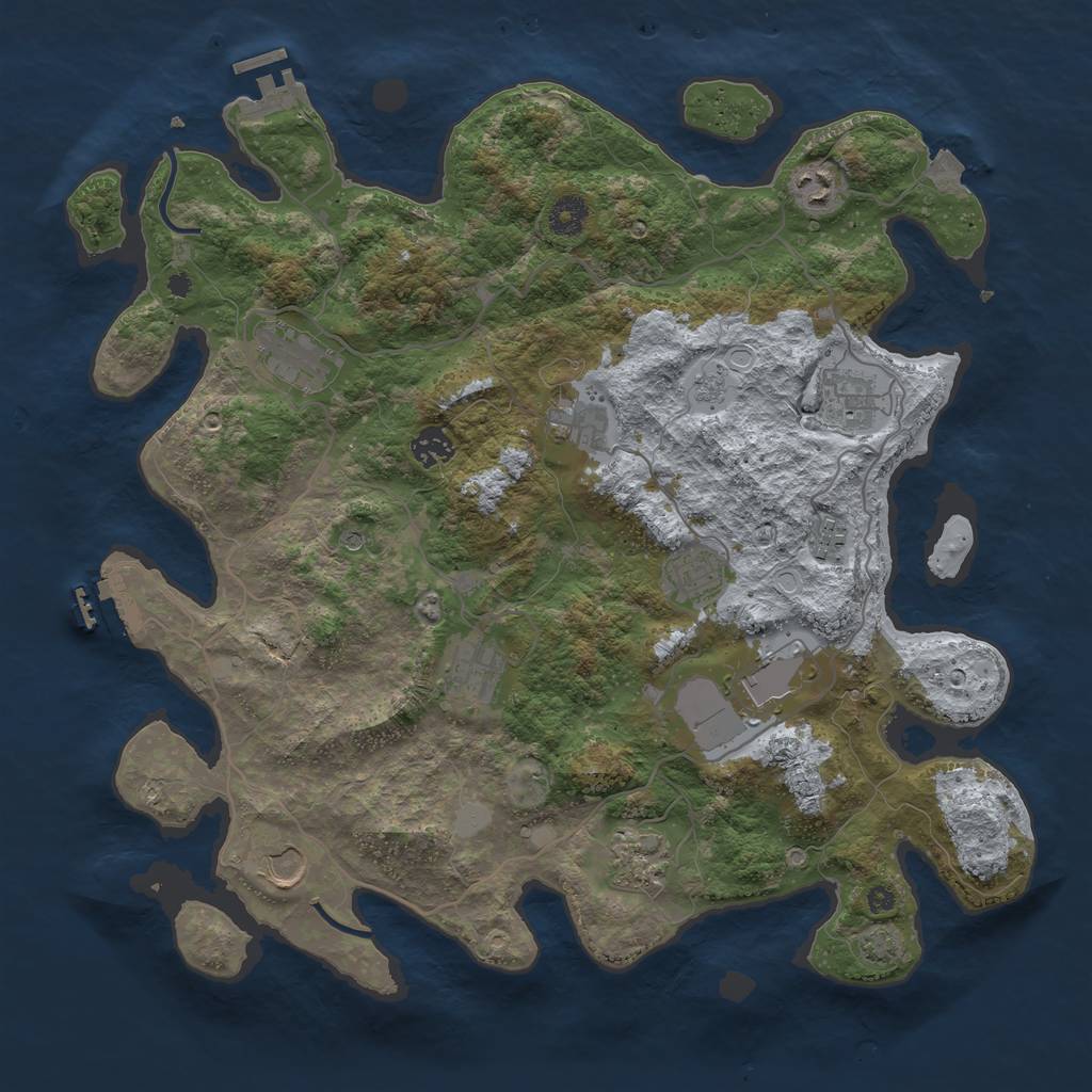 Rust Map: Procedural Map, Size: 4000, Seed: 1885699596, 19 Monuments