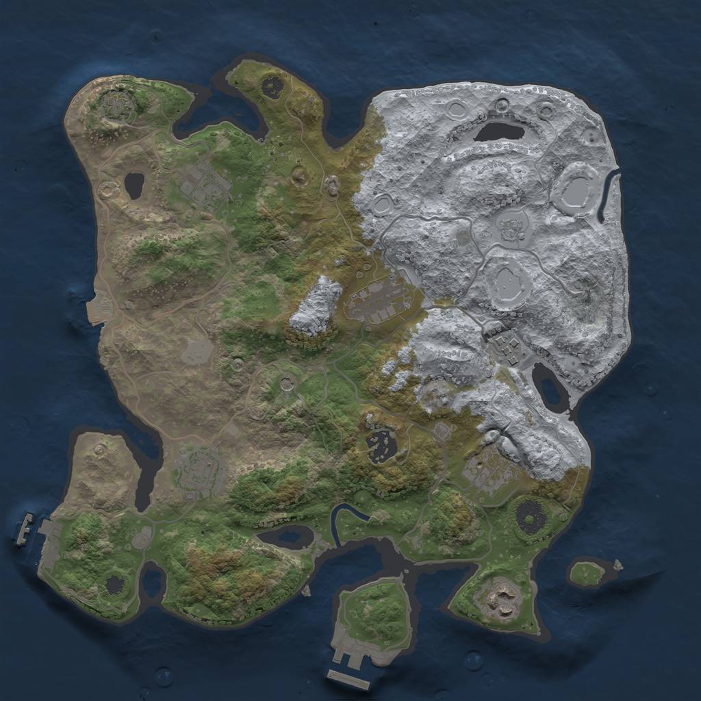 Rust Map: Procedural Map, Size: 3300, Seed: 491103967, 15 Monuments