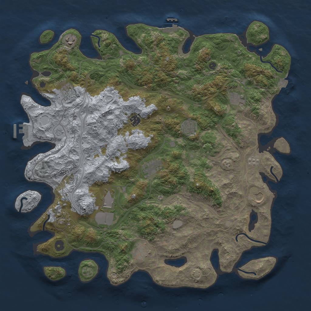 Rust Map: Procedural Map, Size: 4500, Seed: 1950836673, 19 Monuments