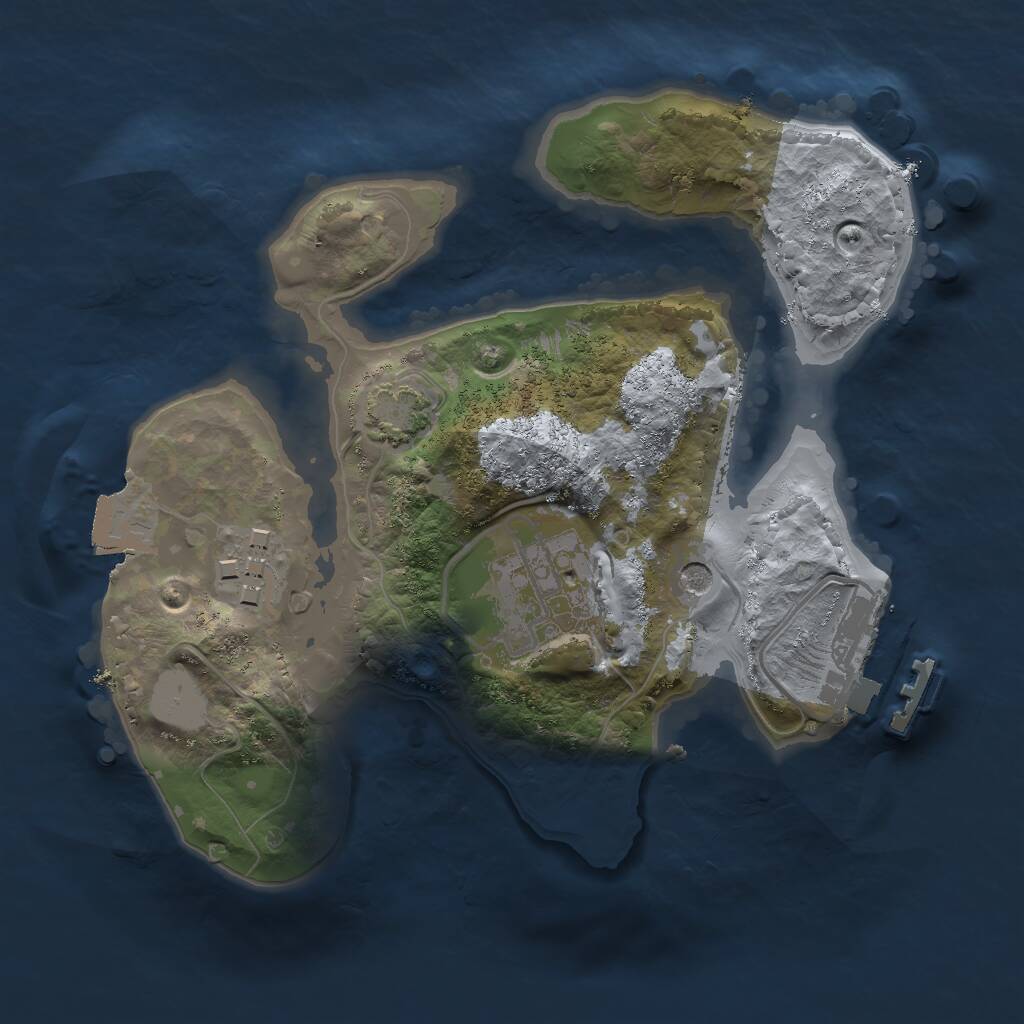 Rust Map: Procedural Map, Size: 2000, Seed: 23894756, 6 Monuments