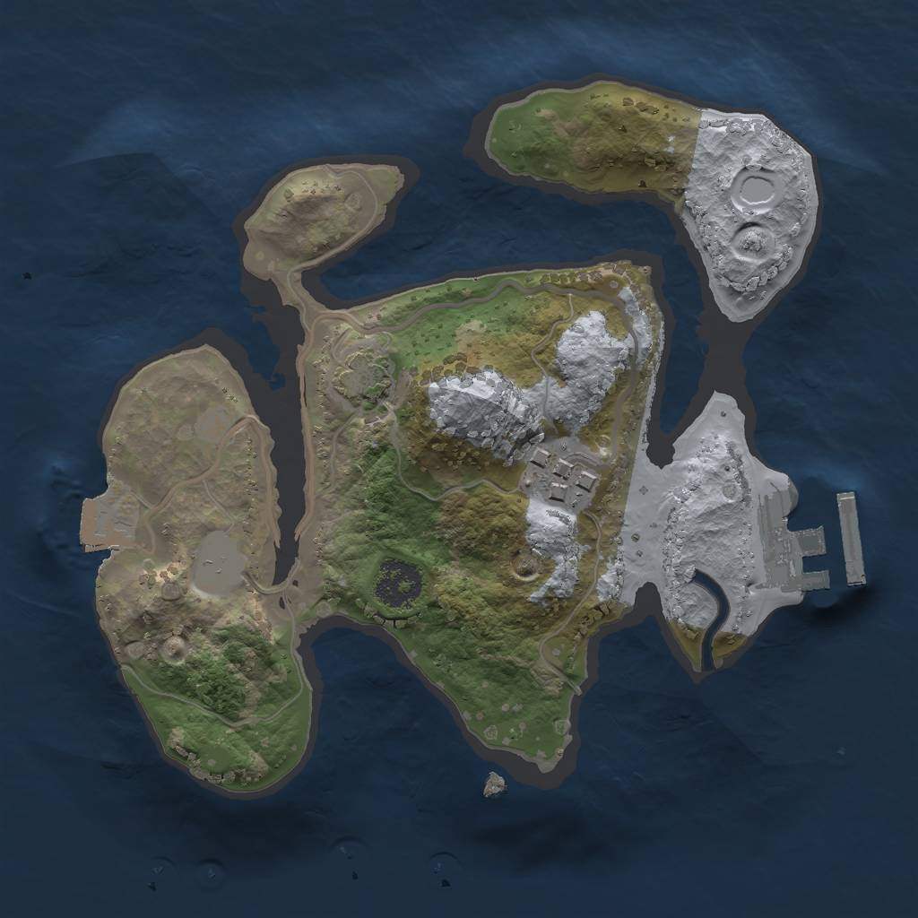 Rust Map: Procedural Map, Size: 2000, Seed: 23894756, 6 Monuments