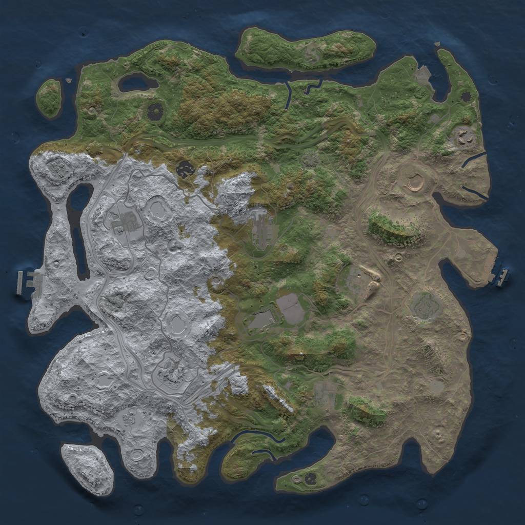 Rust Map: Procedural Map, Size: 4500, Seed: 61283631, 19 Monuments