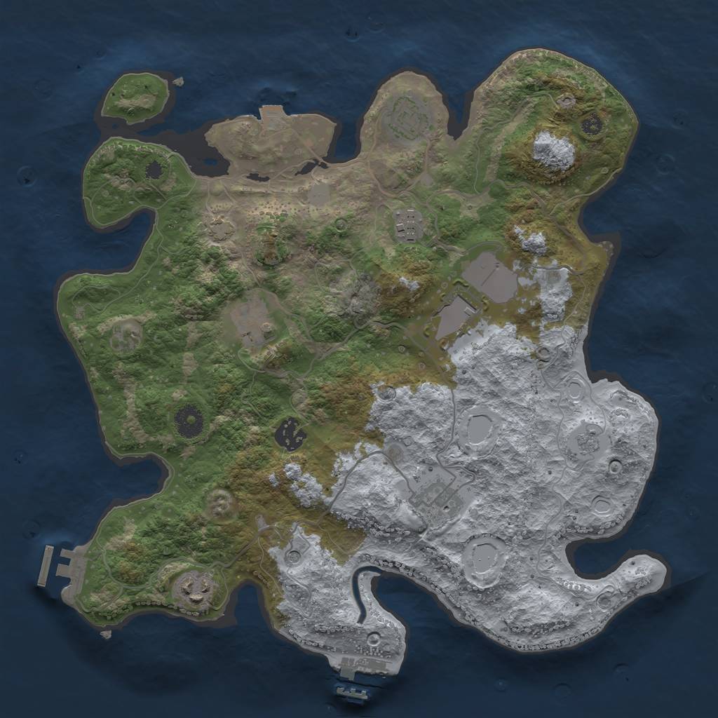 Rust Map: Procedural Map, Size: 3500, Seed: 358055072, 15 Monuments