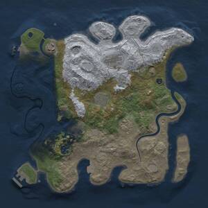 Thumbnail Rust Map: Procedural Map, Size: 3451, Seed: 1, 13 Monuments