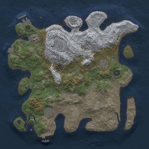 Thumbnail Rust Map: Procedural Map, Size: 3451, Seed: 1, 15 Monuments