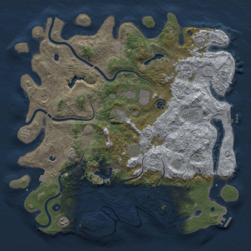 Rust Map: Procedural Map, Size: 4500, Seed: 1506755151, 16 Monuments