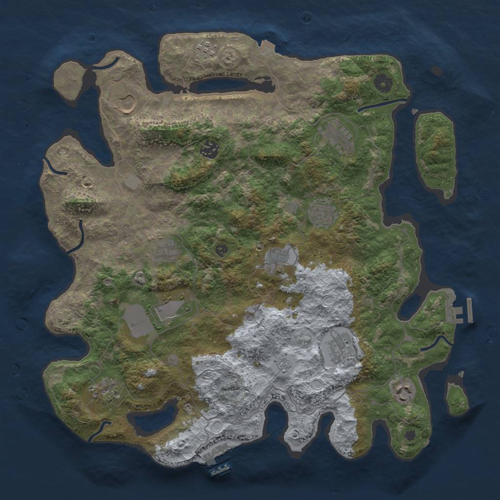 Rust Map: Procedural Map, Size: 4000, Seed: 814615167, 19 Monuments