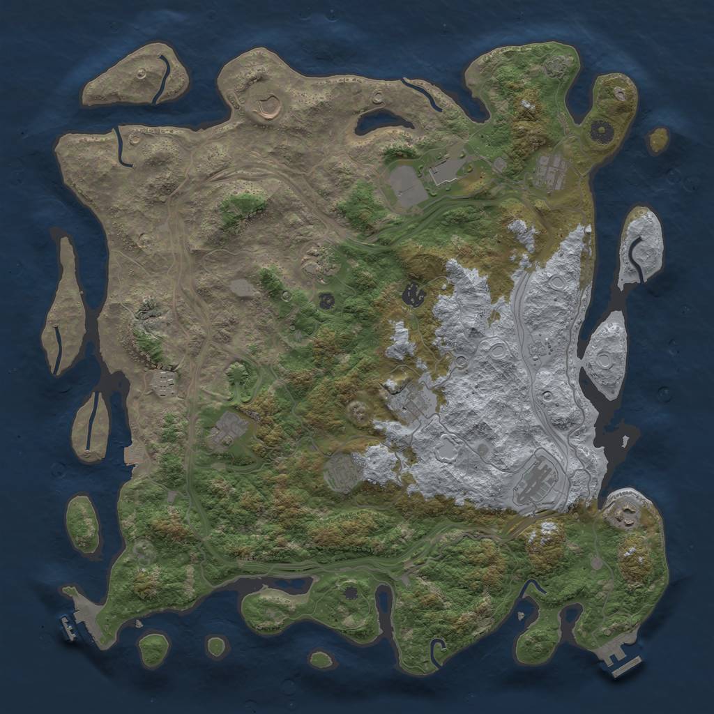 Rust Map: Procedural Map, Size: 4500, Seed: 1601150731, 19 Monuments